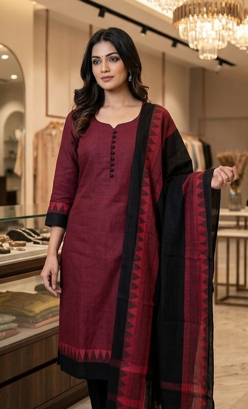 Pure cotton ready to wear three piece suit
