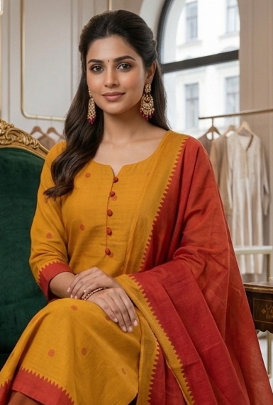 Pure cotton ready to wear three piece suit