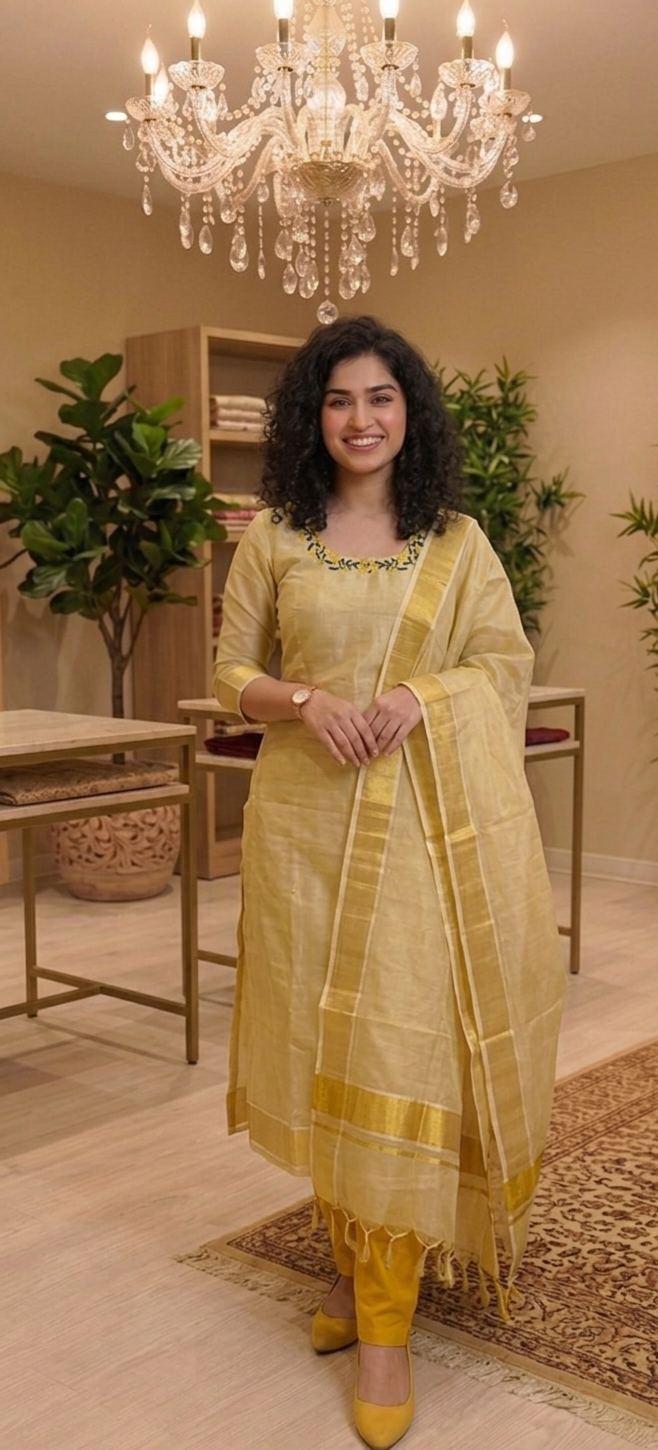 Onam collection, Tissue three piece suit