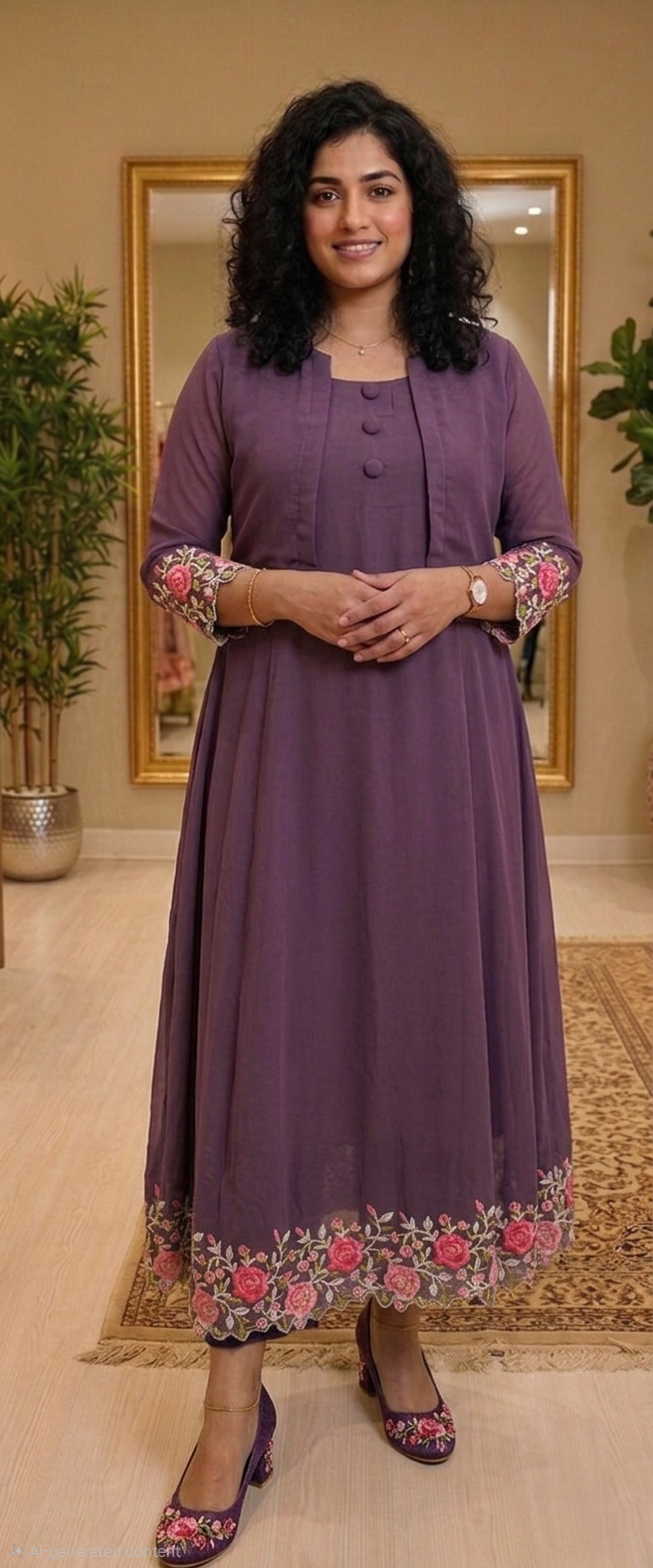 Georgette dress with jacket