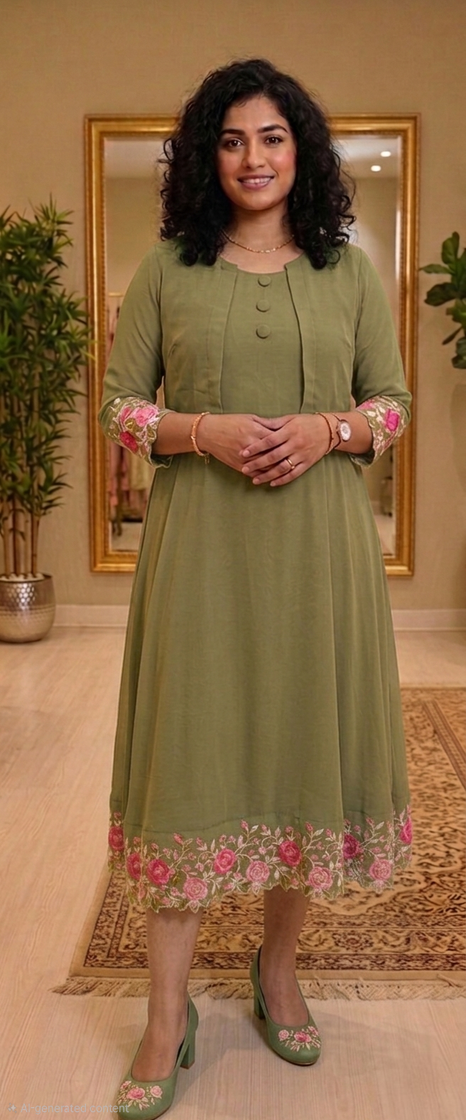 Women's Georgette dress with shrug