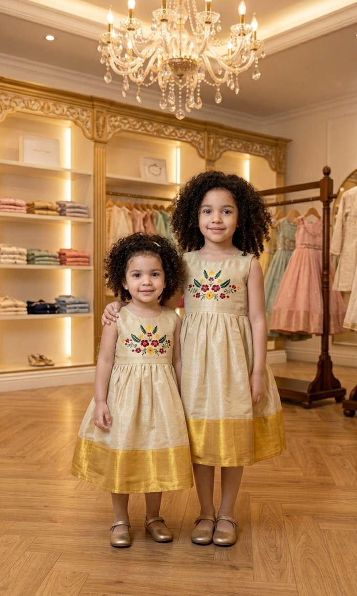 Beautiful kids Onam Dress