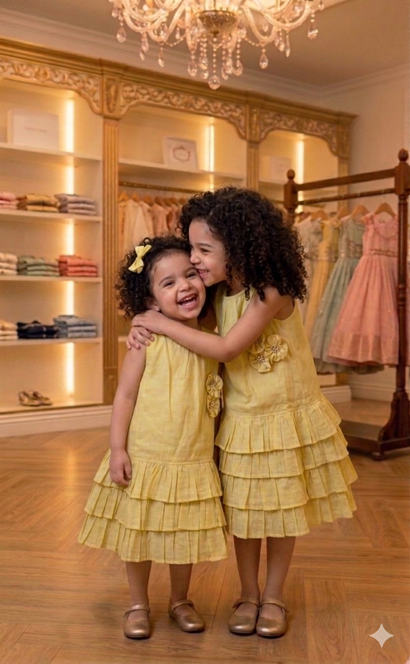Kids Onam soft tissue Frock