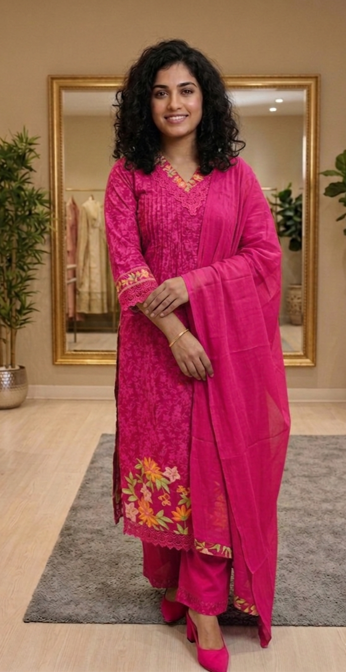 Beautiful Pure soft cotton three piece suit 💕