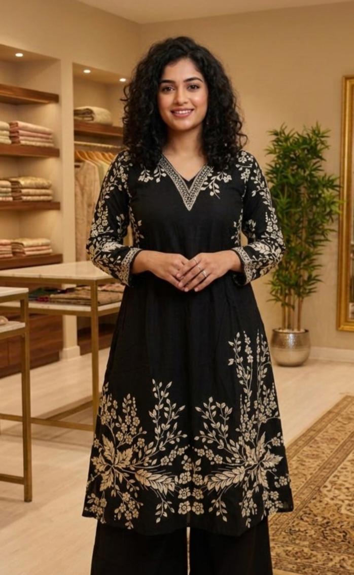 Stunning printed co-ordset (Black)*