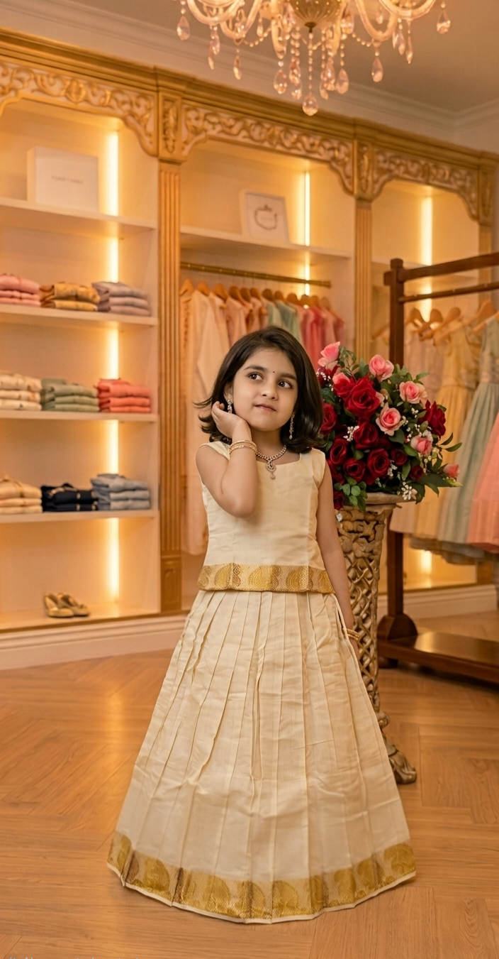 Beautiful Onam blouse and skirt
