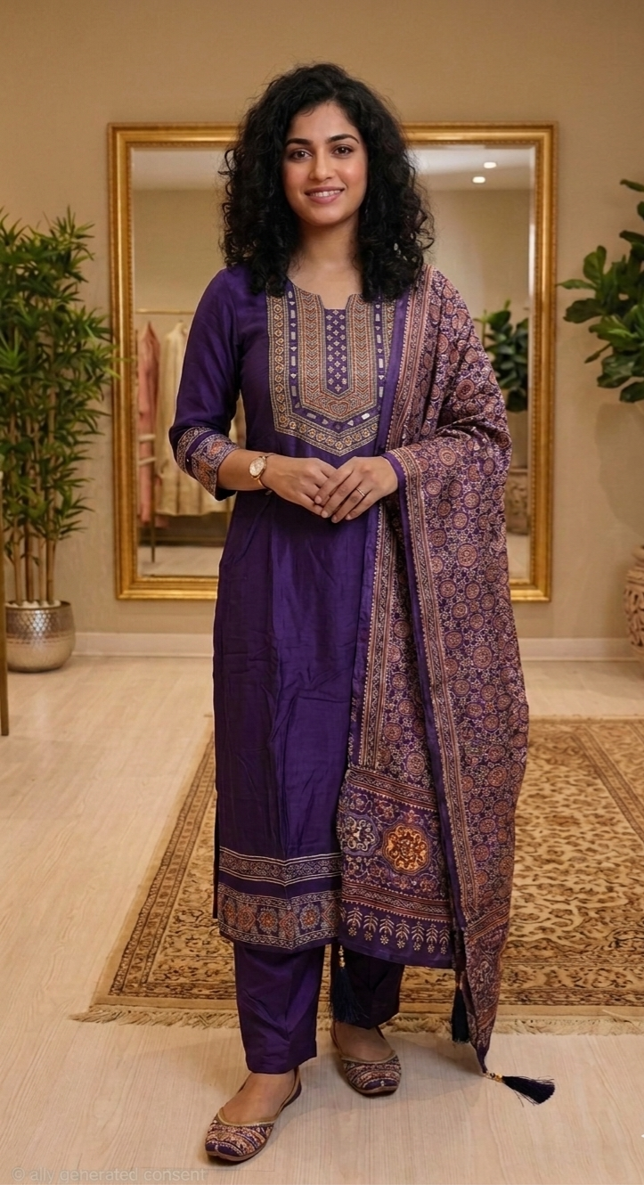 Stunning gajji silk three piece suit 💕