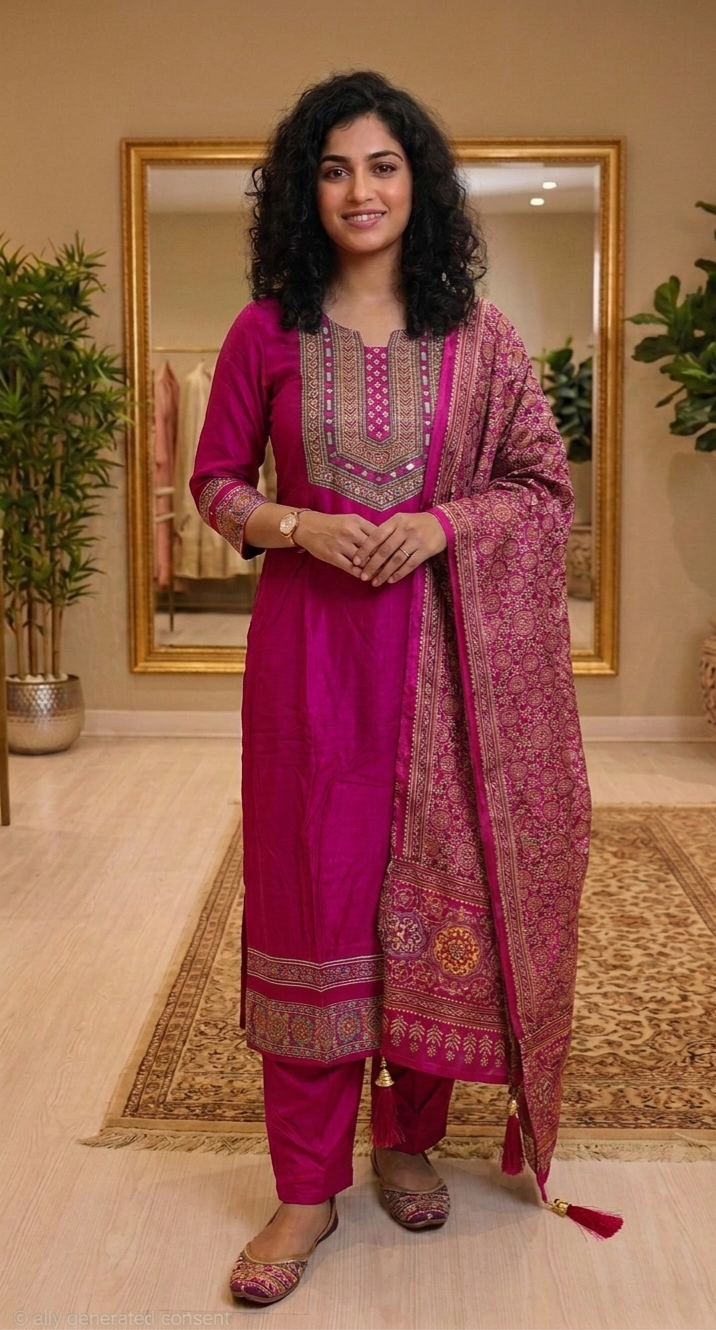 Stunning gajji silk three piece suit 💕