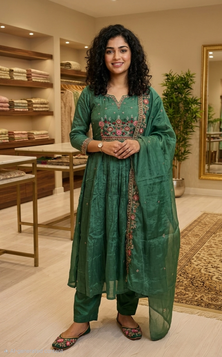 Beautiful Aline chinnon three piece suit 💕.