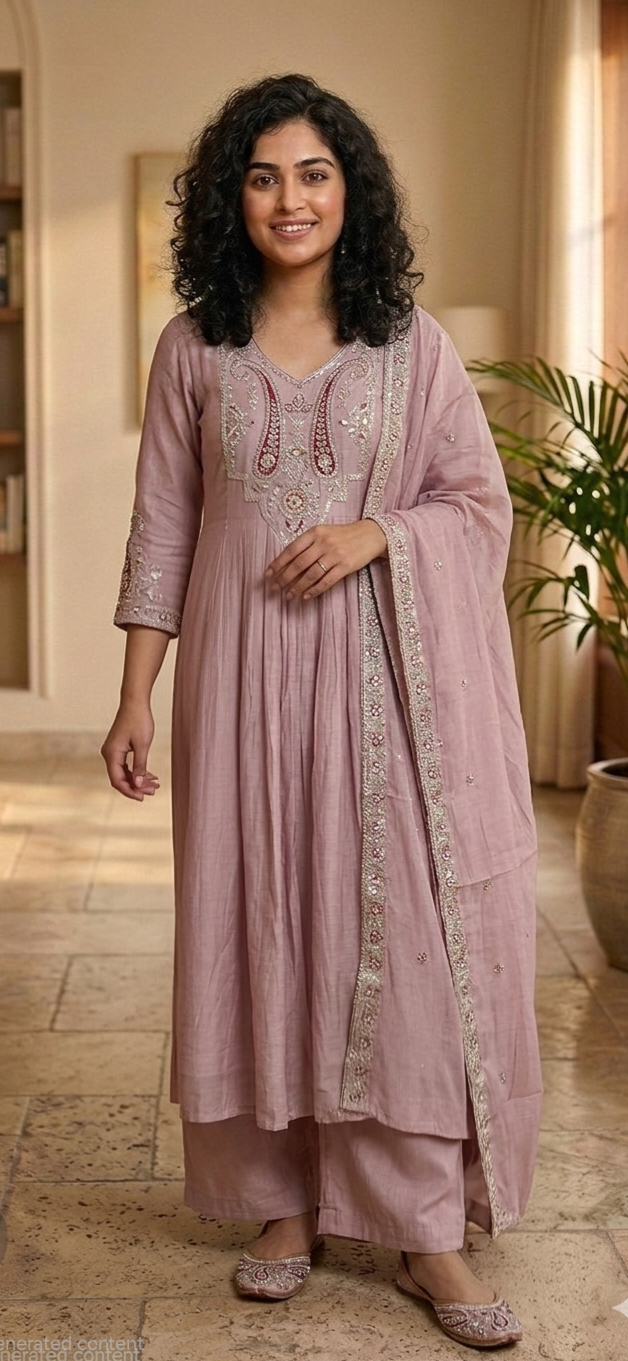Beautiful aline silk three piece suit