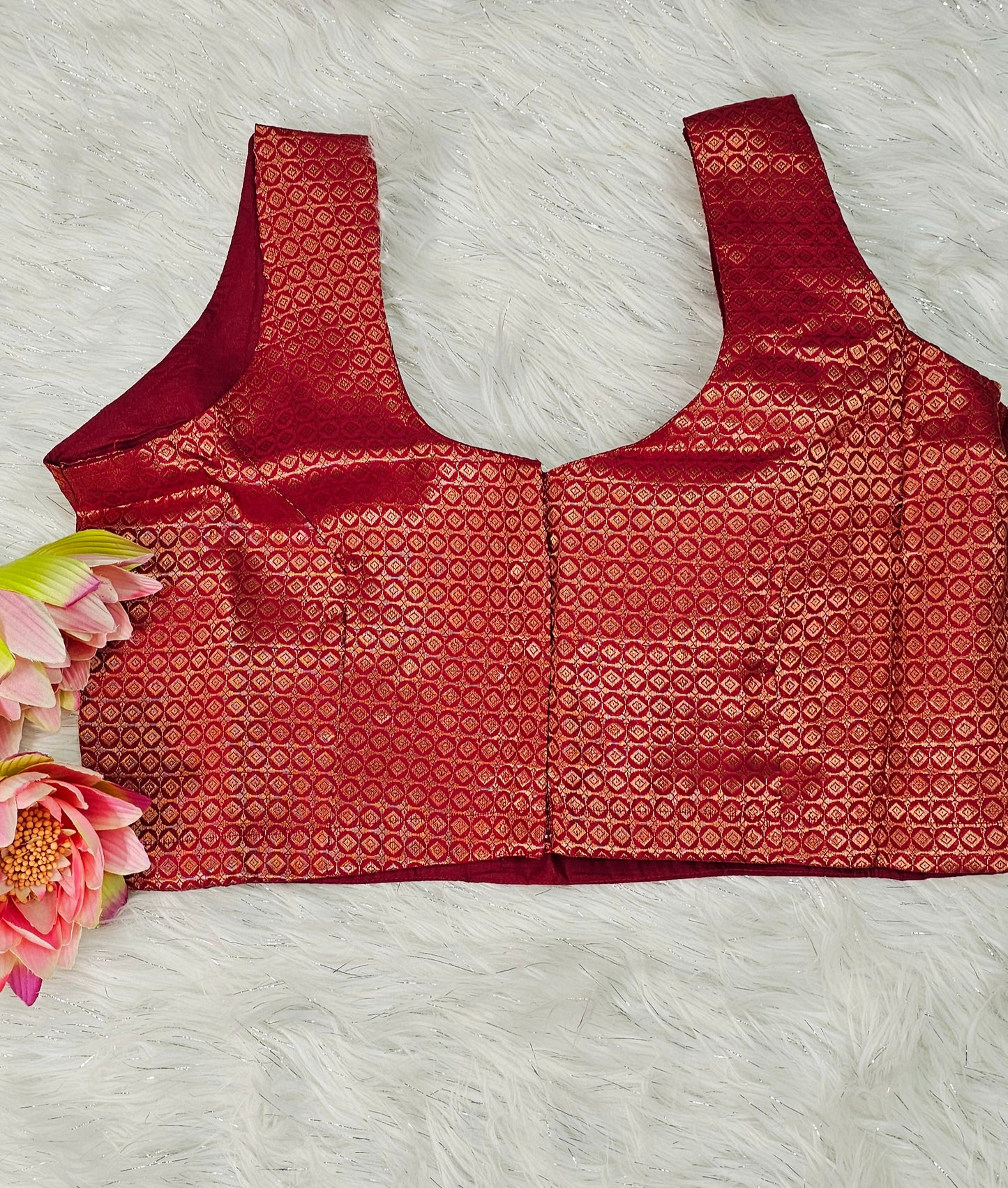 Brocade Ready to wear sleeveless saree blouse 💕