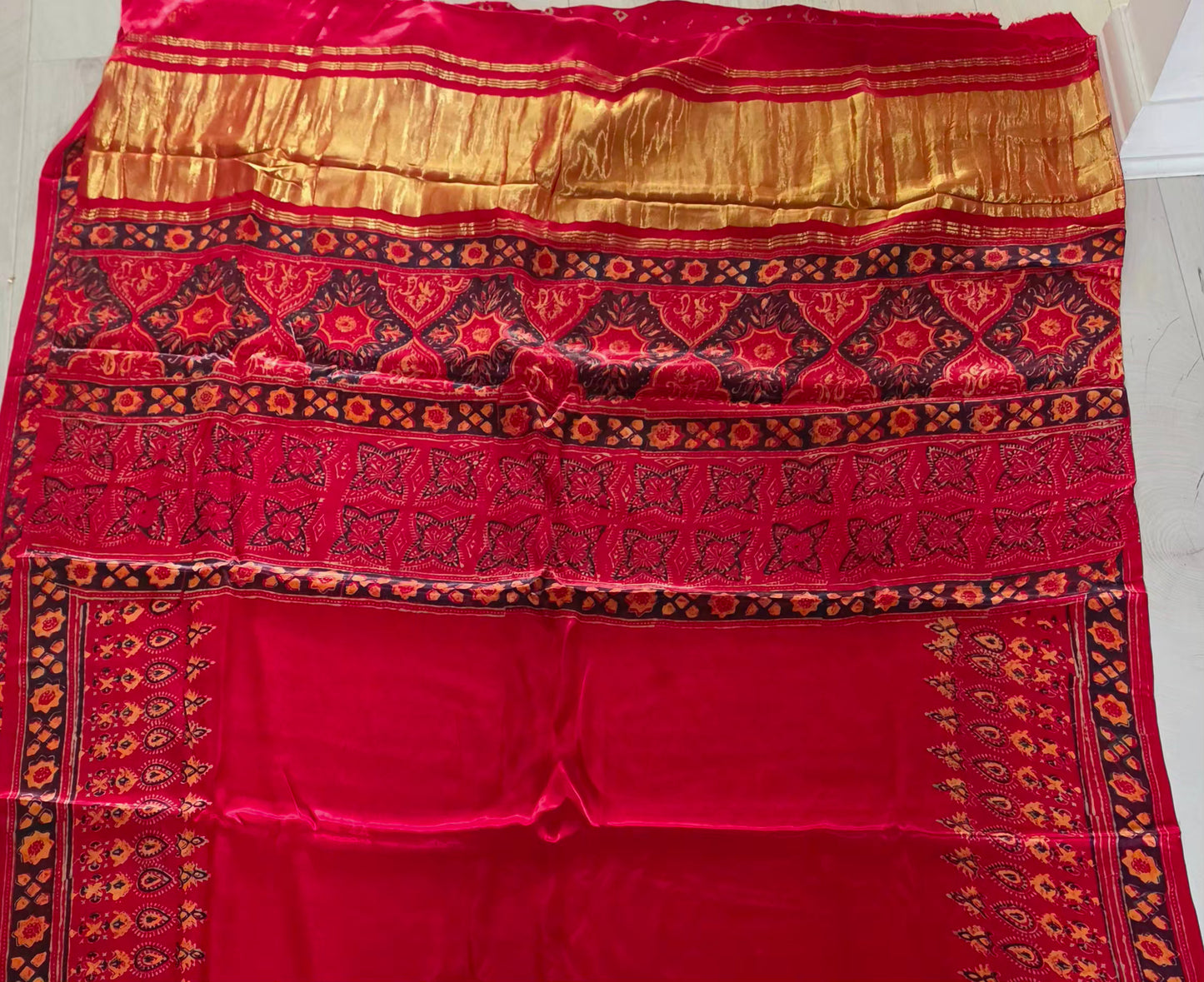Pure modal hand block saree