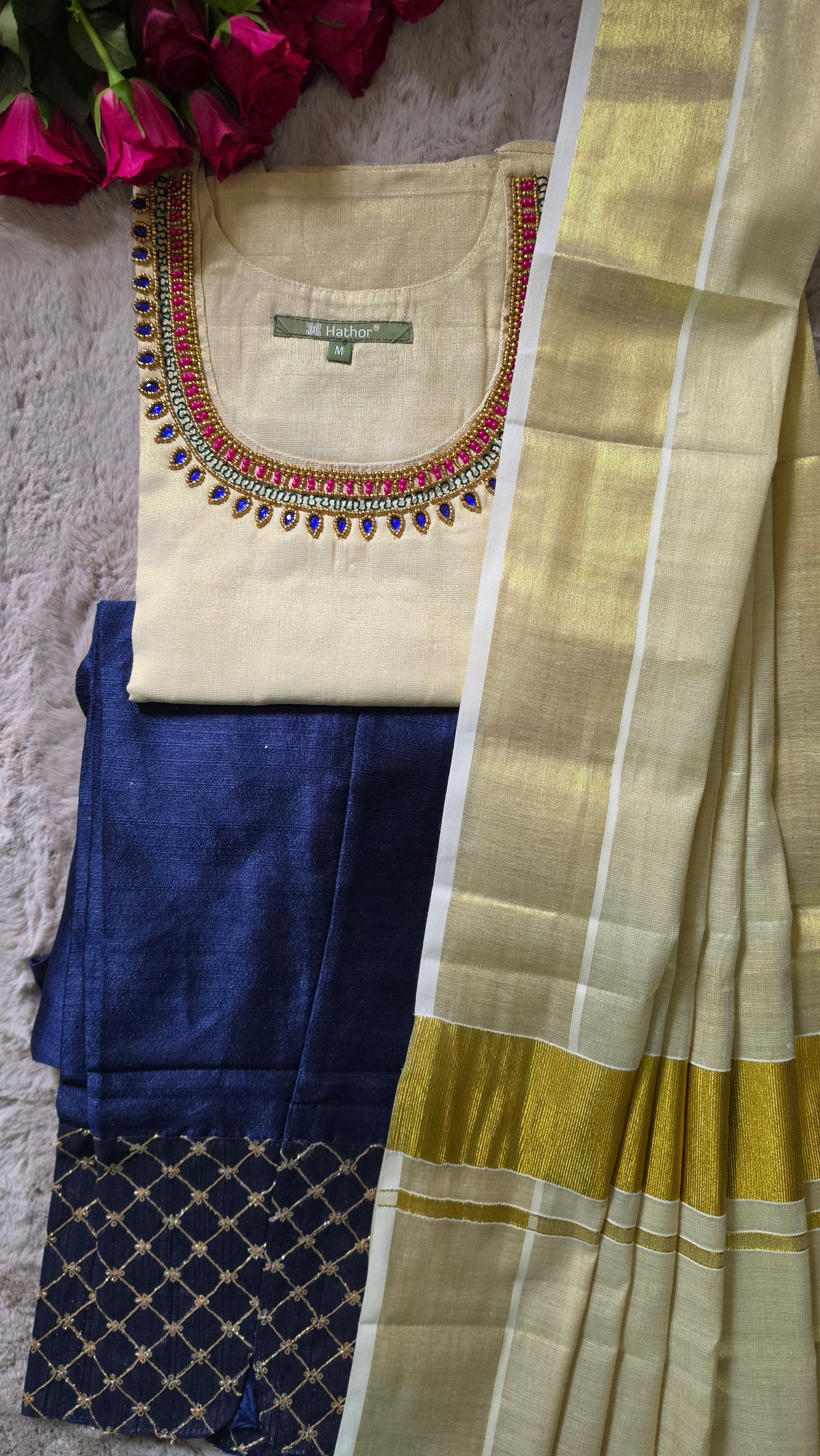 Beautiful Onam tissue Salwarsuit