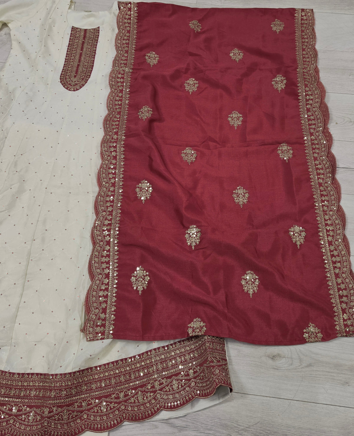 Semi silk anarkali set ( simple)