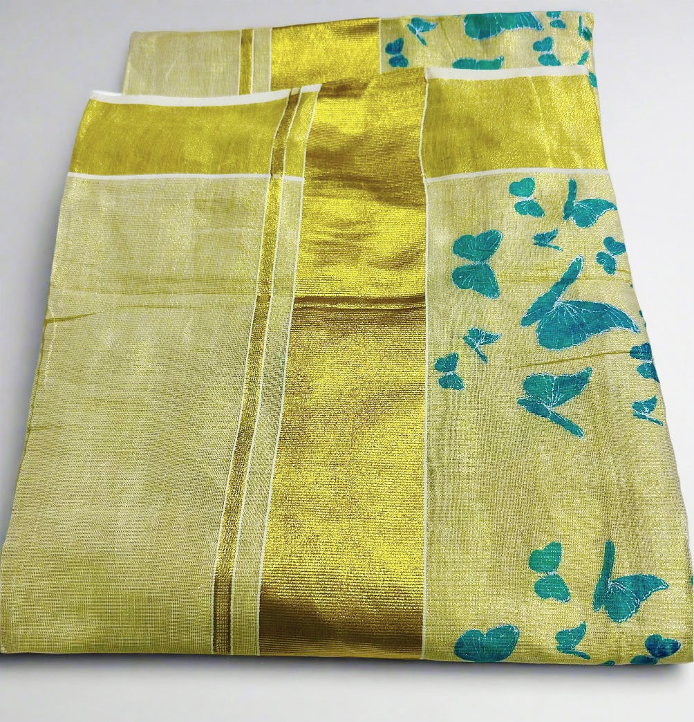 Ready to wear Onam set Saree with Readymade Blouse ^