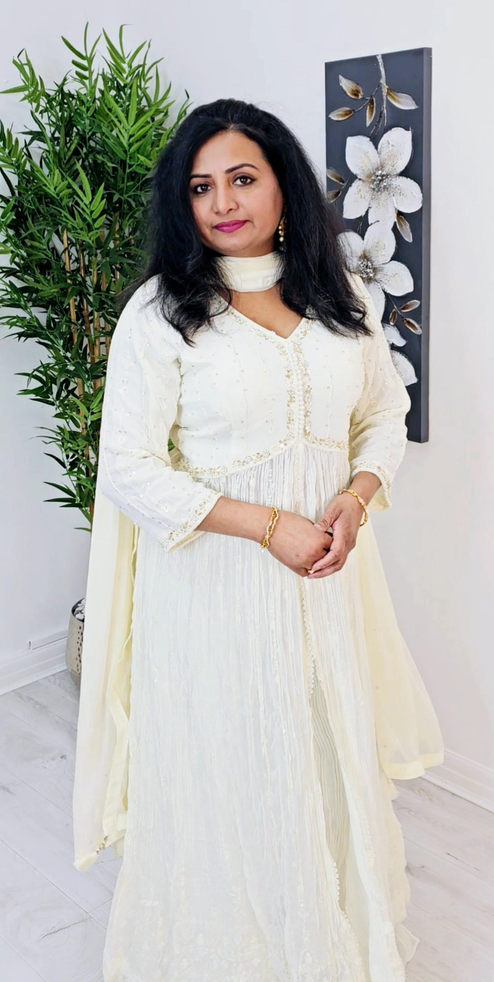 Faux Georgette fully embroidered party wear 💕