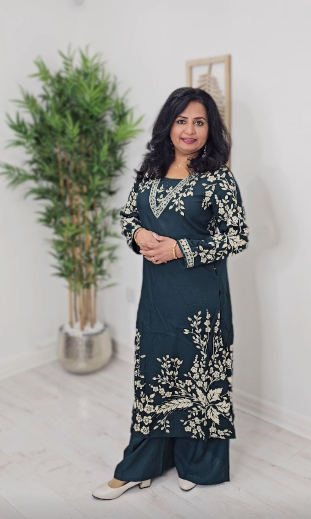 Stunning printed co-ordset (Dark green)*