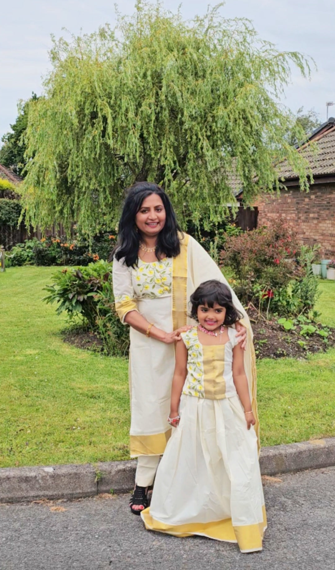 Girls Beautiful Onam skirt and top