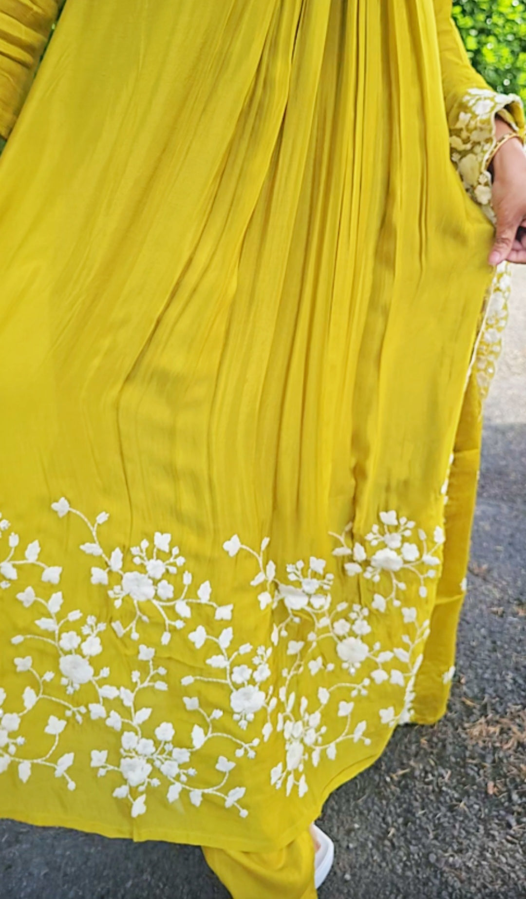 Pure chinnon embroidered three piece suit