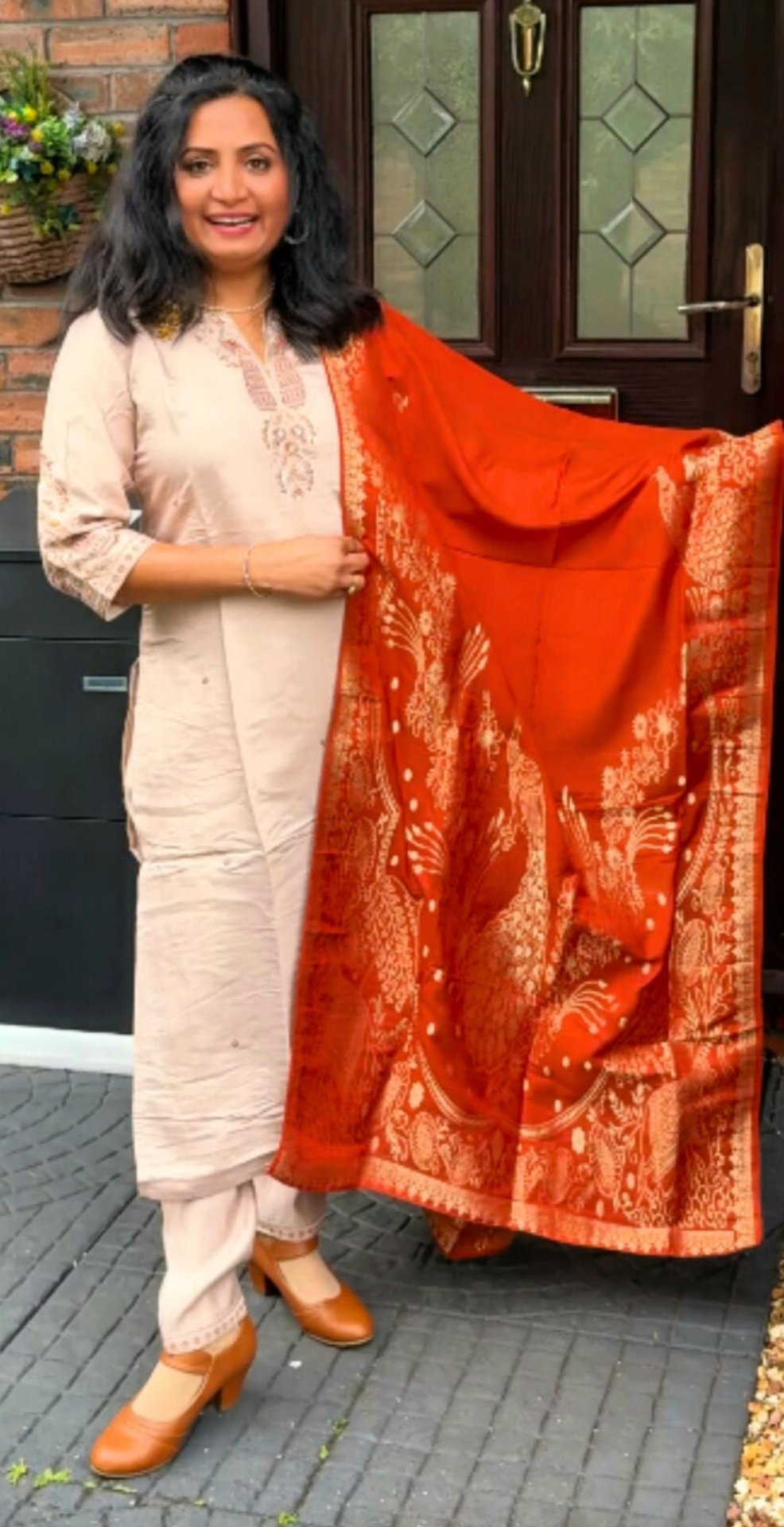 Silk three piece suit with banarasi dupatta