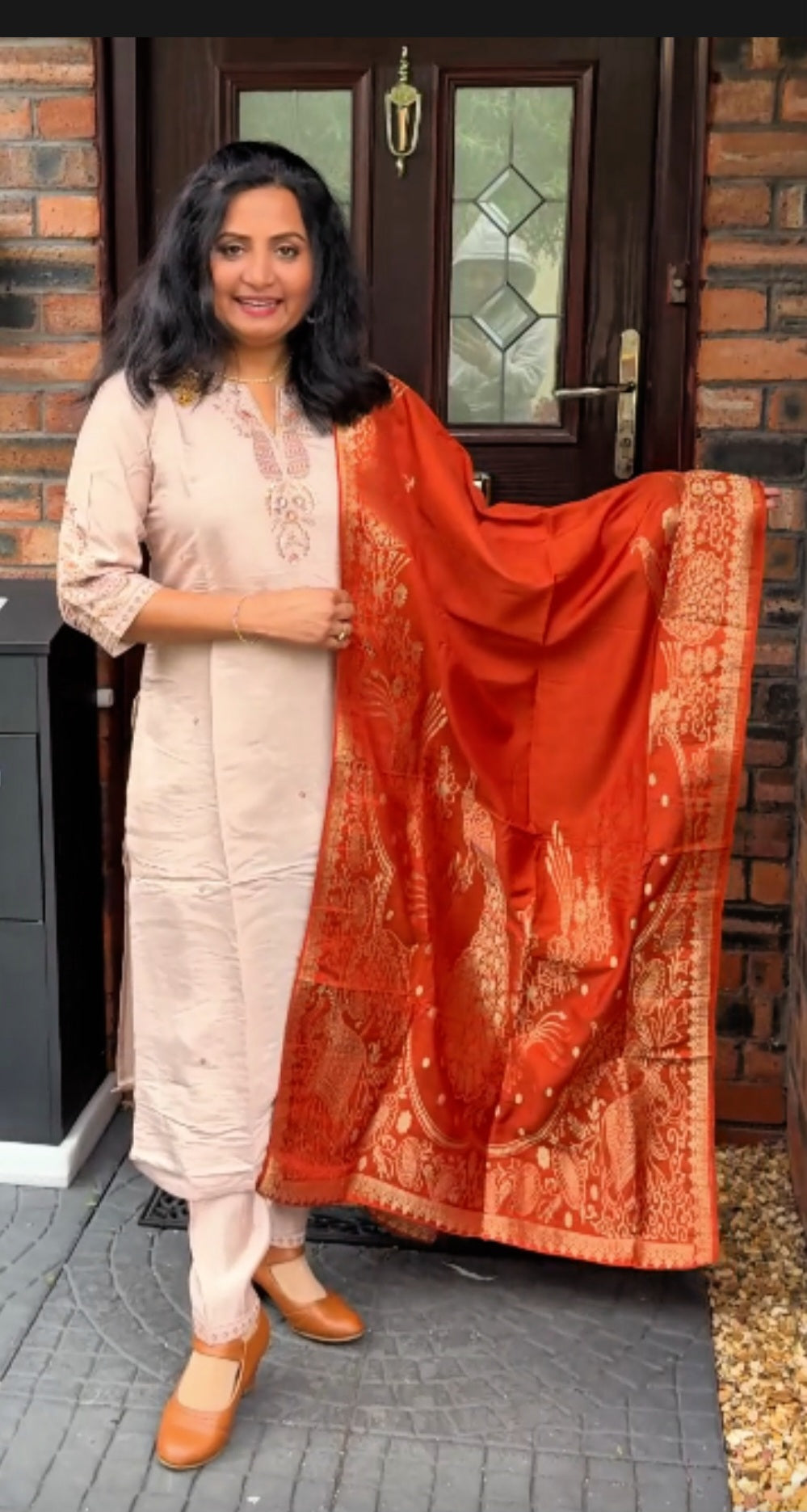 Silk three piece suit with banarasi dupatta