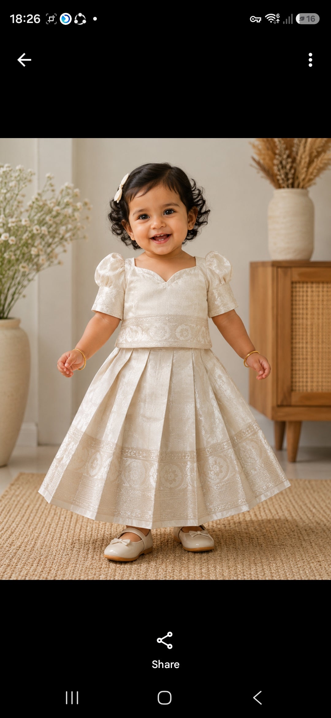 Stunning girls Onam skirt and top
