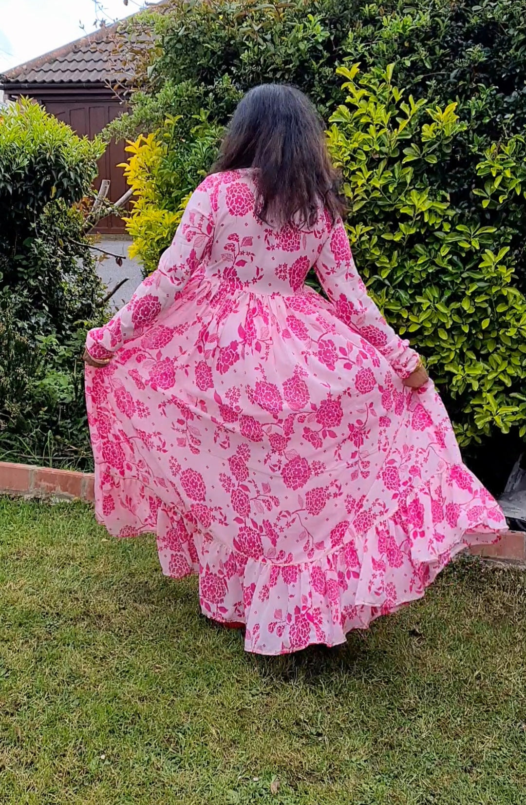 Beautiful floral Georgette gown with dupatta