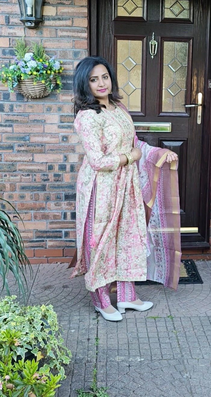 Pure muslin three piece suit