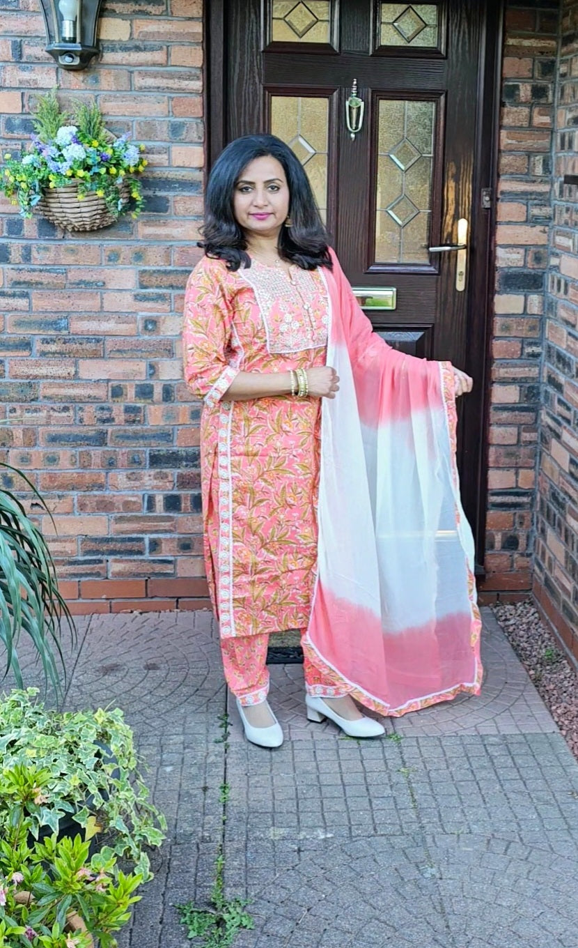Pure cotton three piece suit