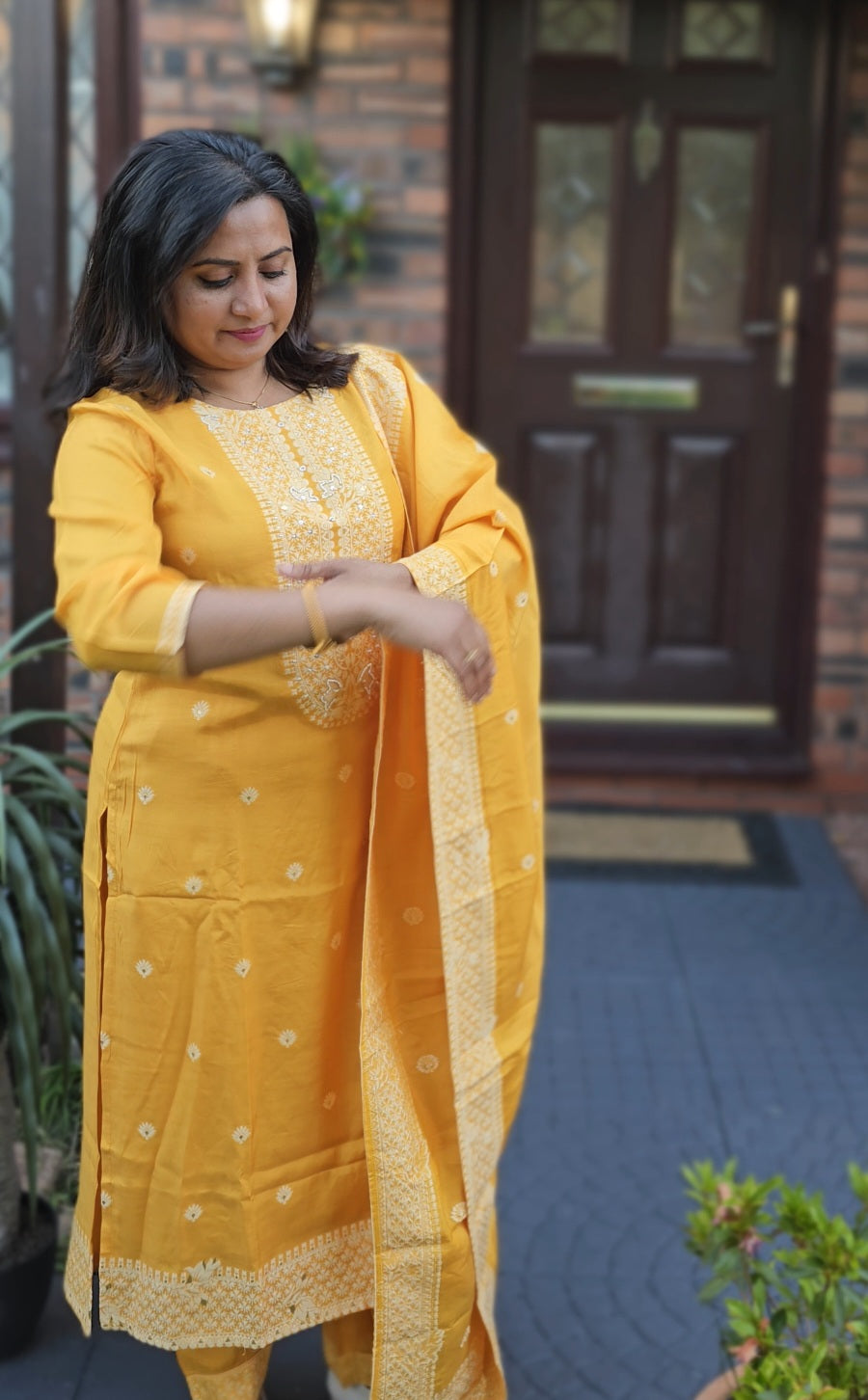 Pure dola silk three piece suit