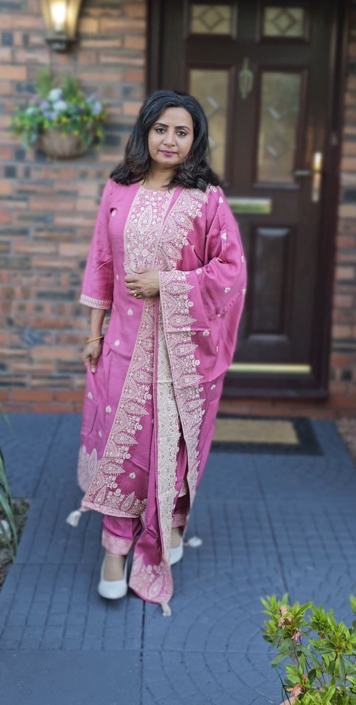 Pure dola silk three piece suit