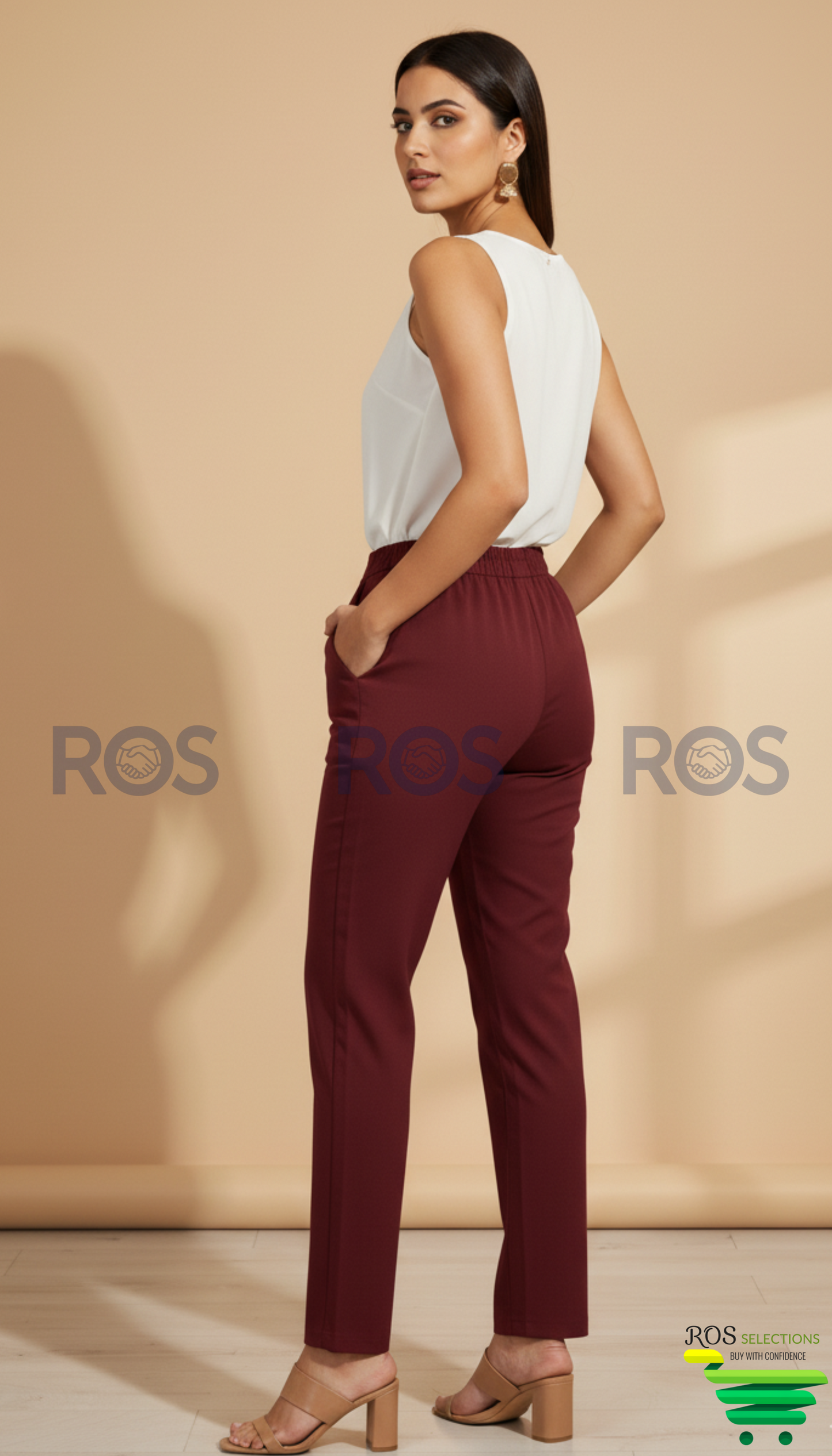 Maroon straightcut pant for kurti