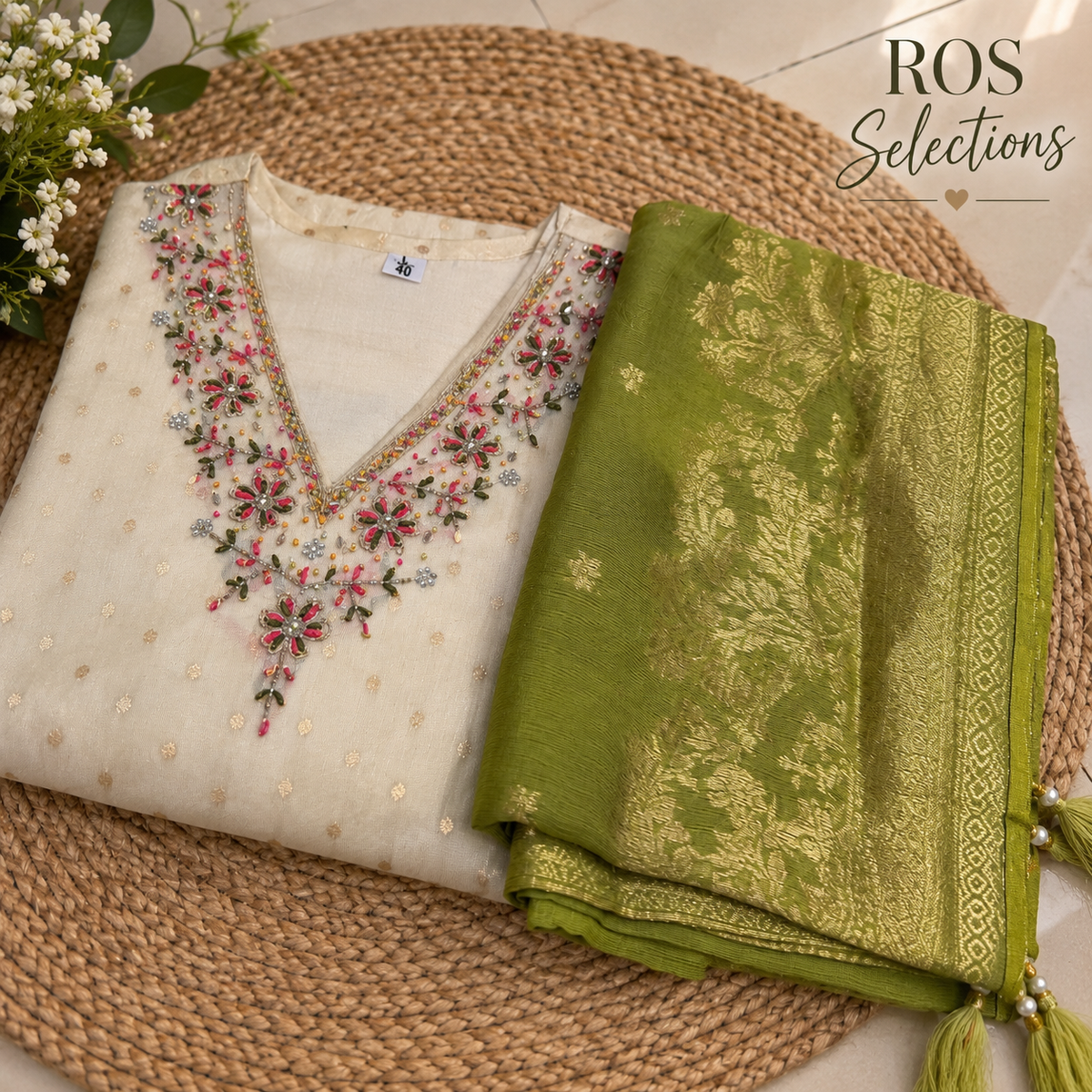 Crush shimmer silk ready made churidar set