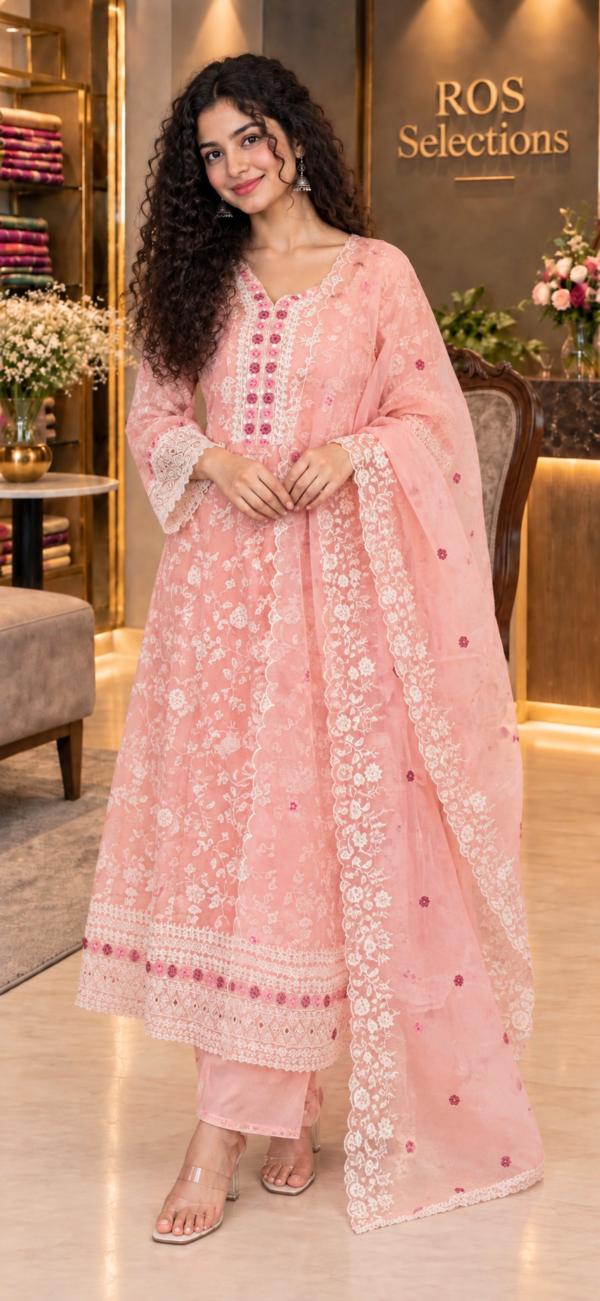Women's fully embroidered anarkali set