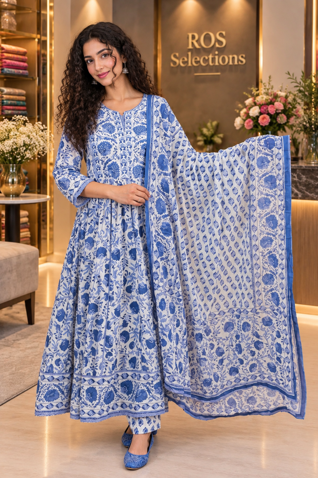 Women's cotton anarkali suit