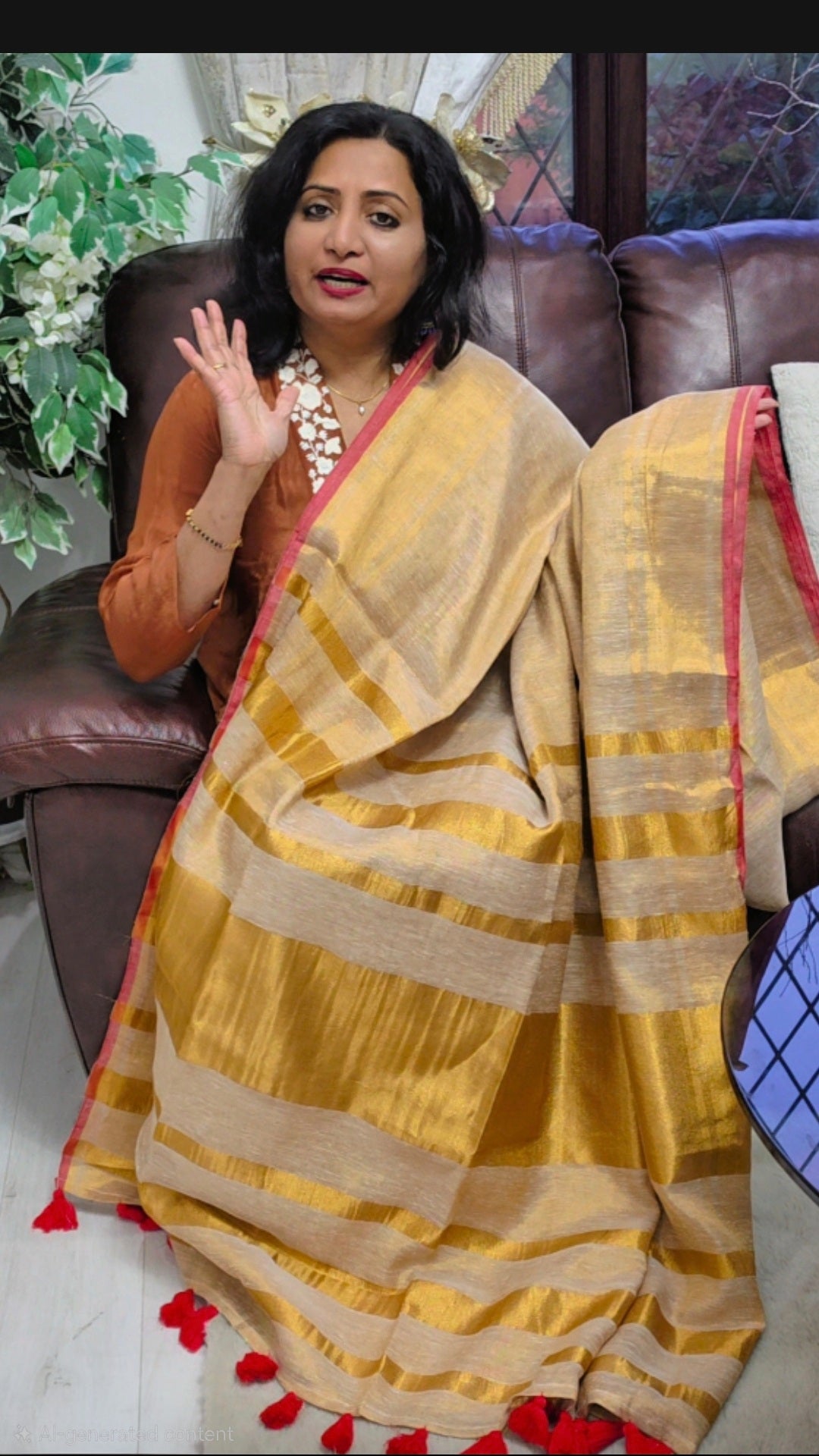 Premium Tissue linen saree for any occasions 💕