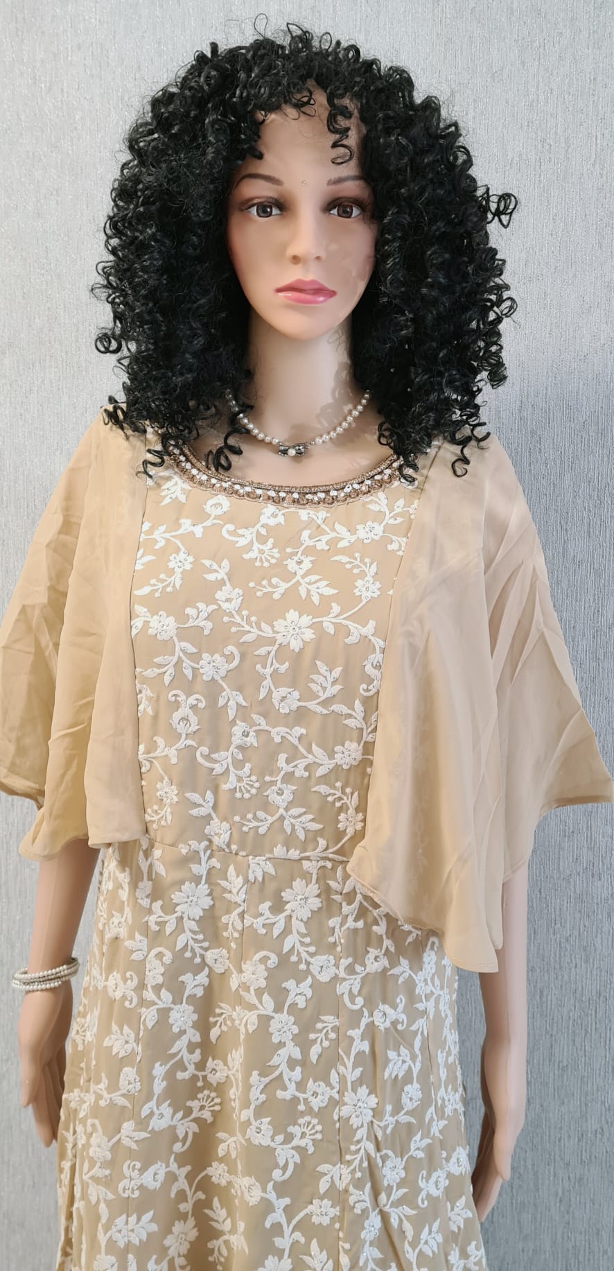 Fully embroidered gown with dupatta