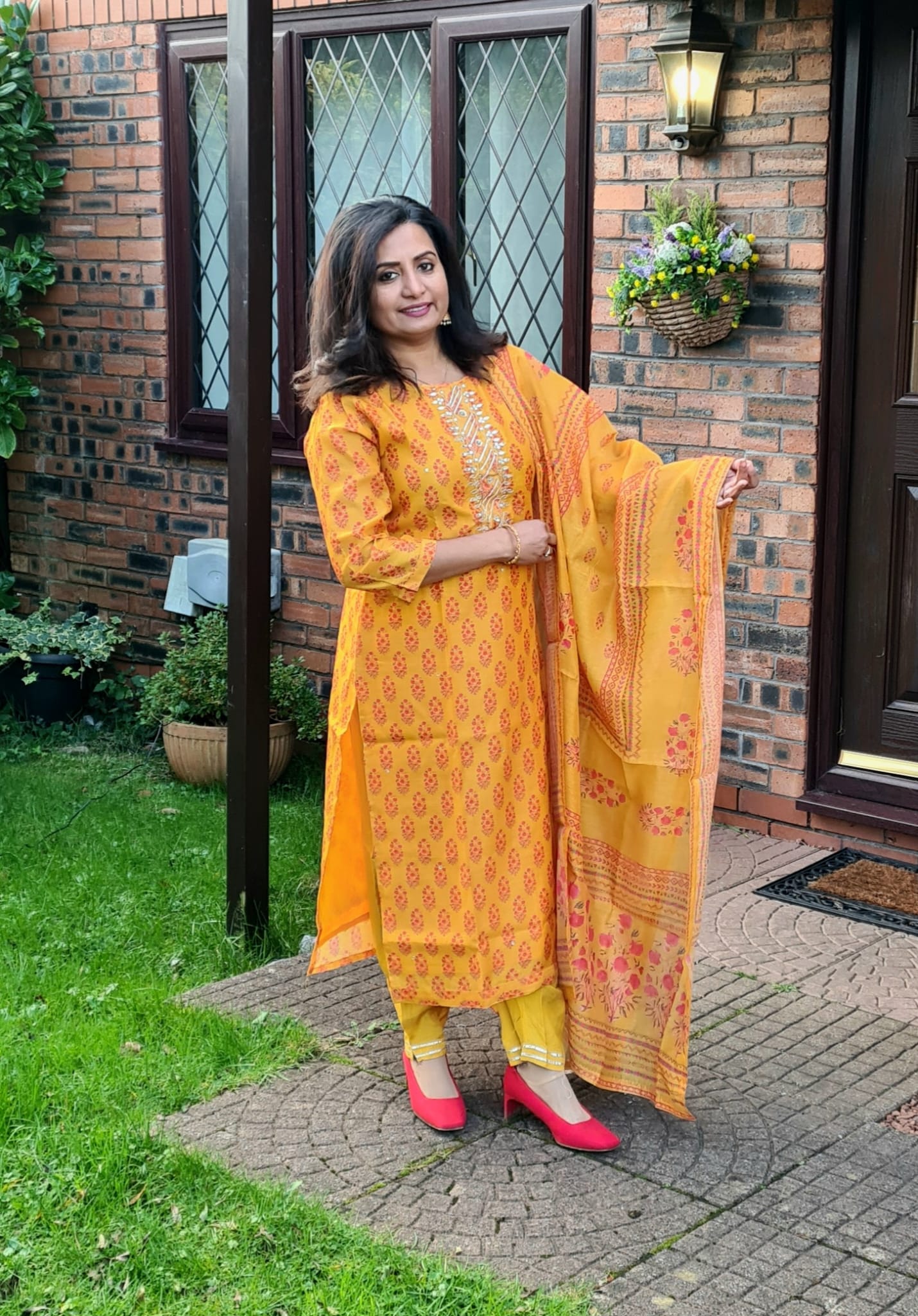 Three piece silk suit