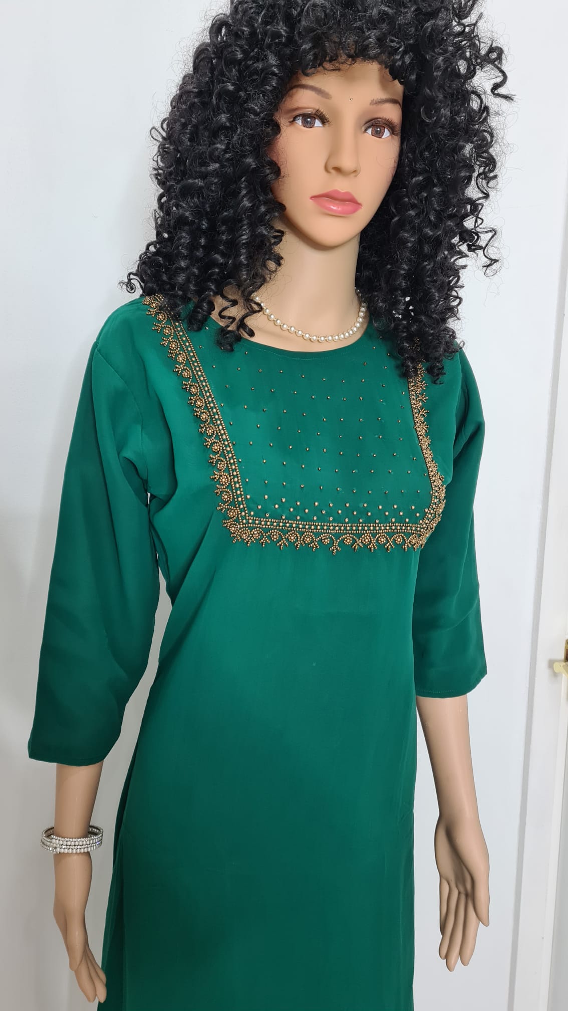 Georgette Aline beads worked kurti /top