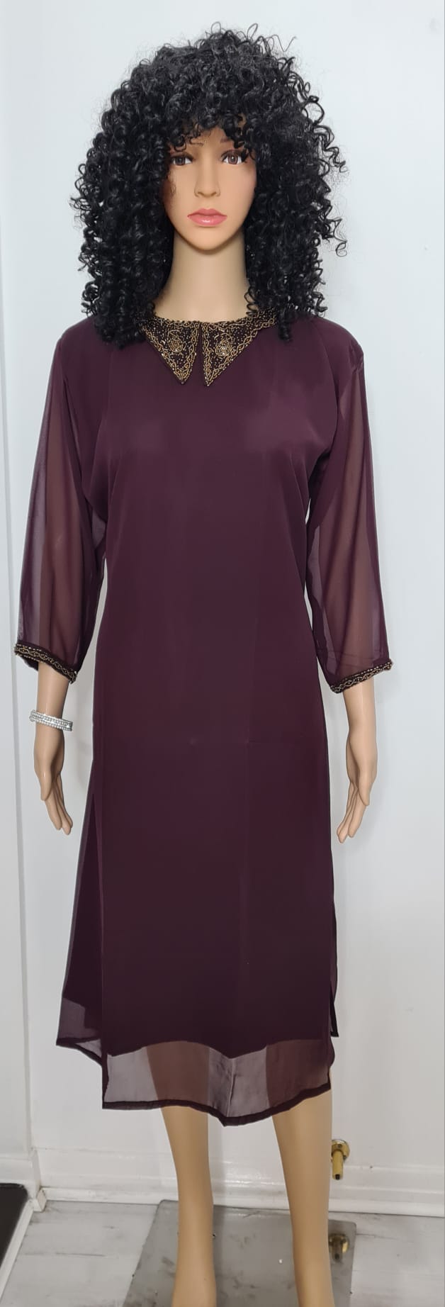 Georgette Aline beads worked kurti /top