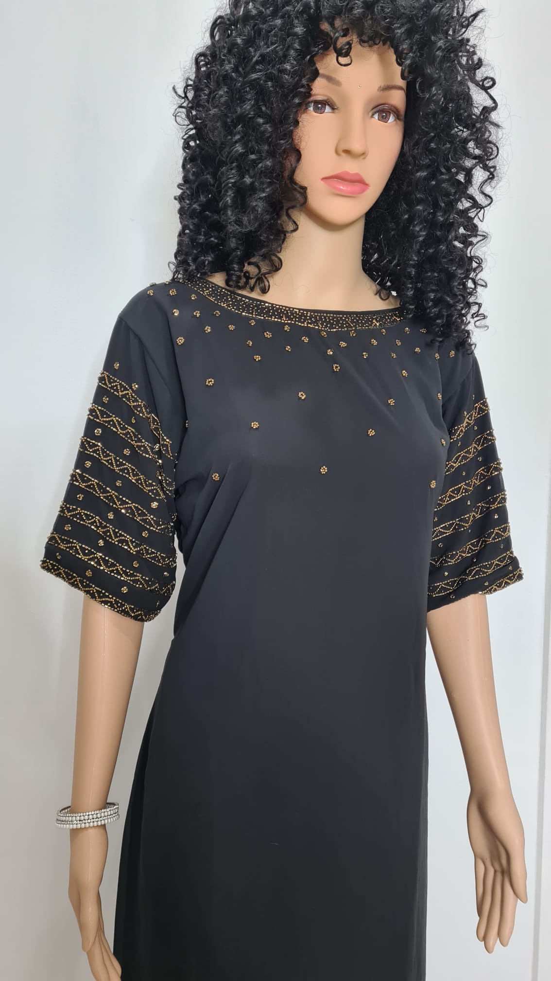 Georgette Aline beads worked kurti /top