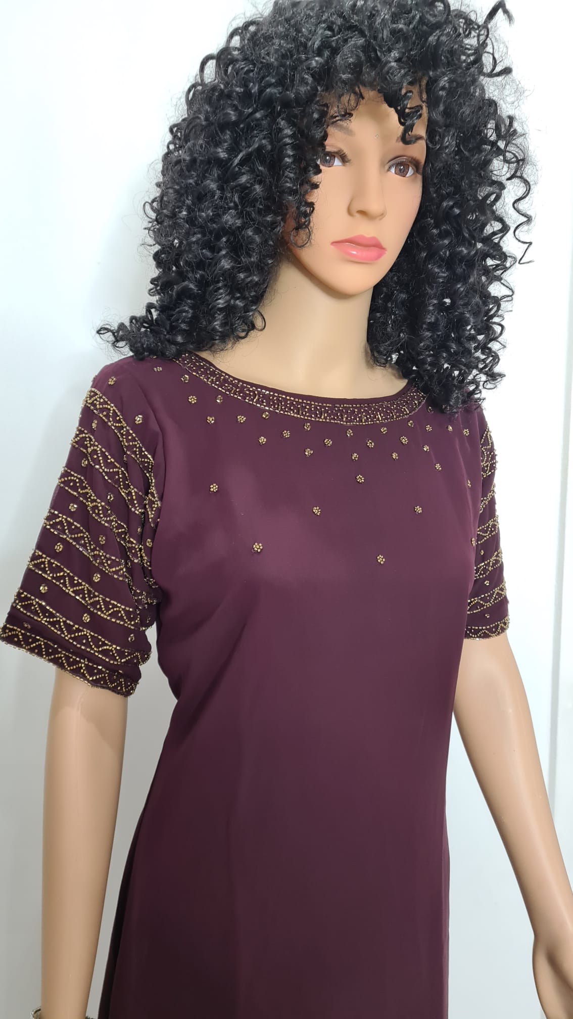 Georgette Aline beads worked kurti /top