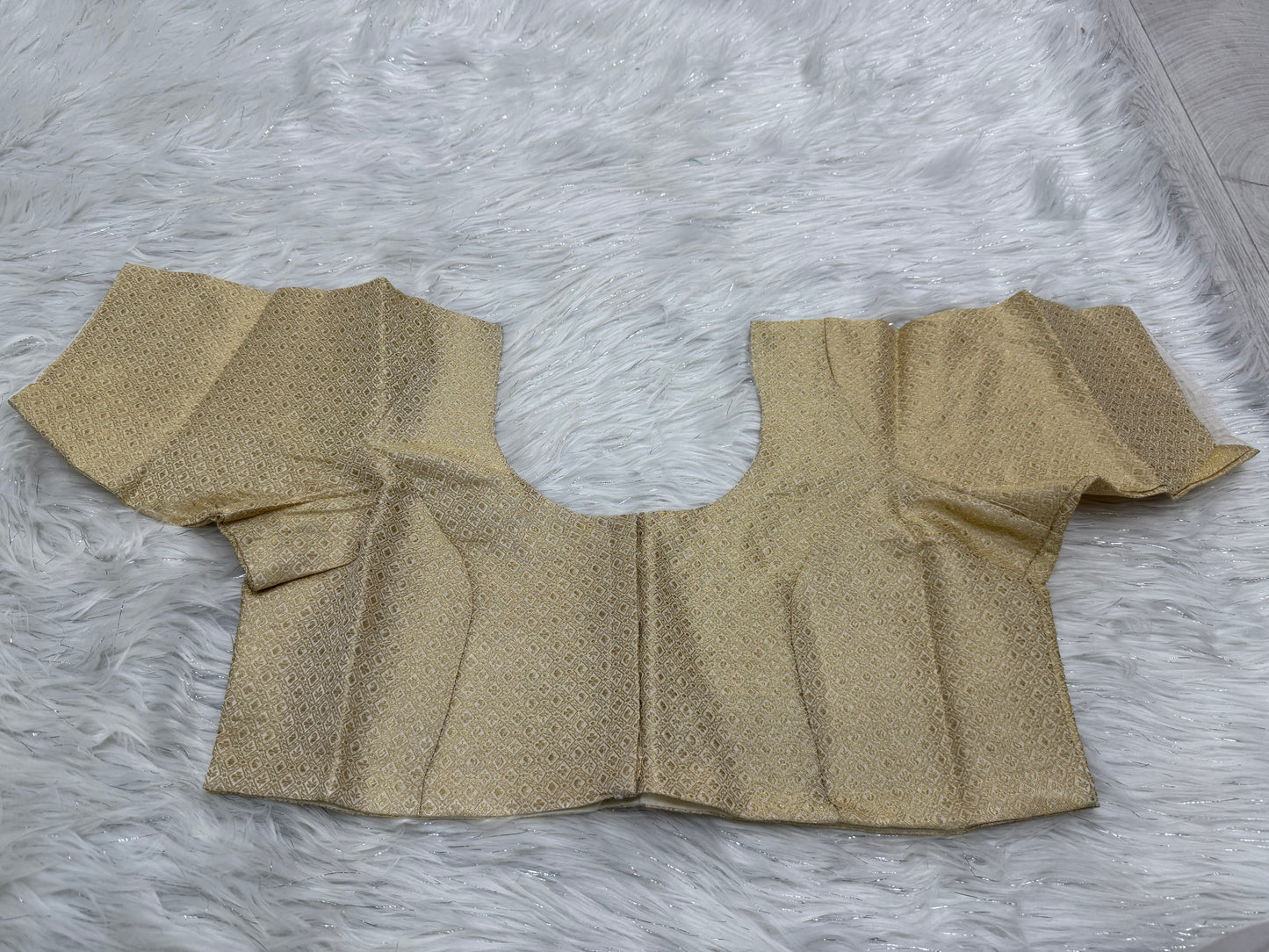 Golden Brocade Ready to wear princess cut saree blouse