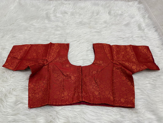 Ready to wear Brocade saree blouse (Red)