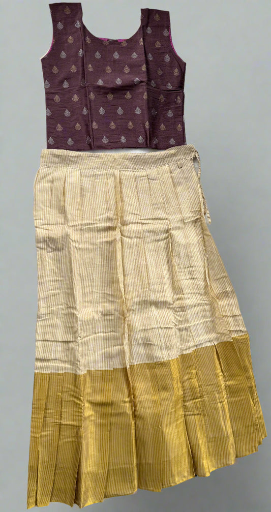 Purple Onam outfit