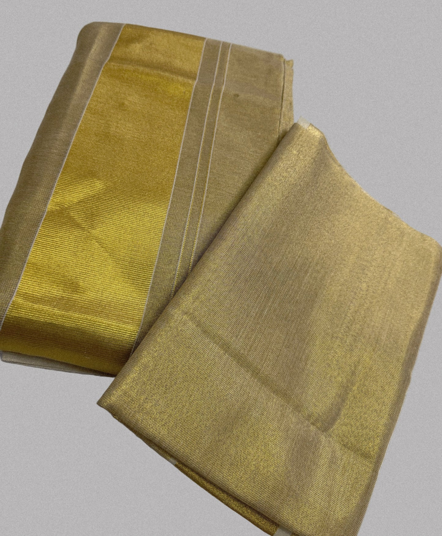 Golden Ready-to-Wear tissue Saree with Blouse Piece