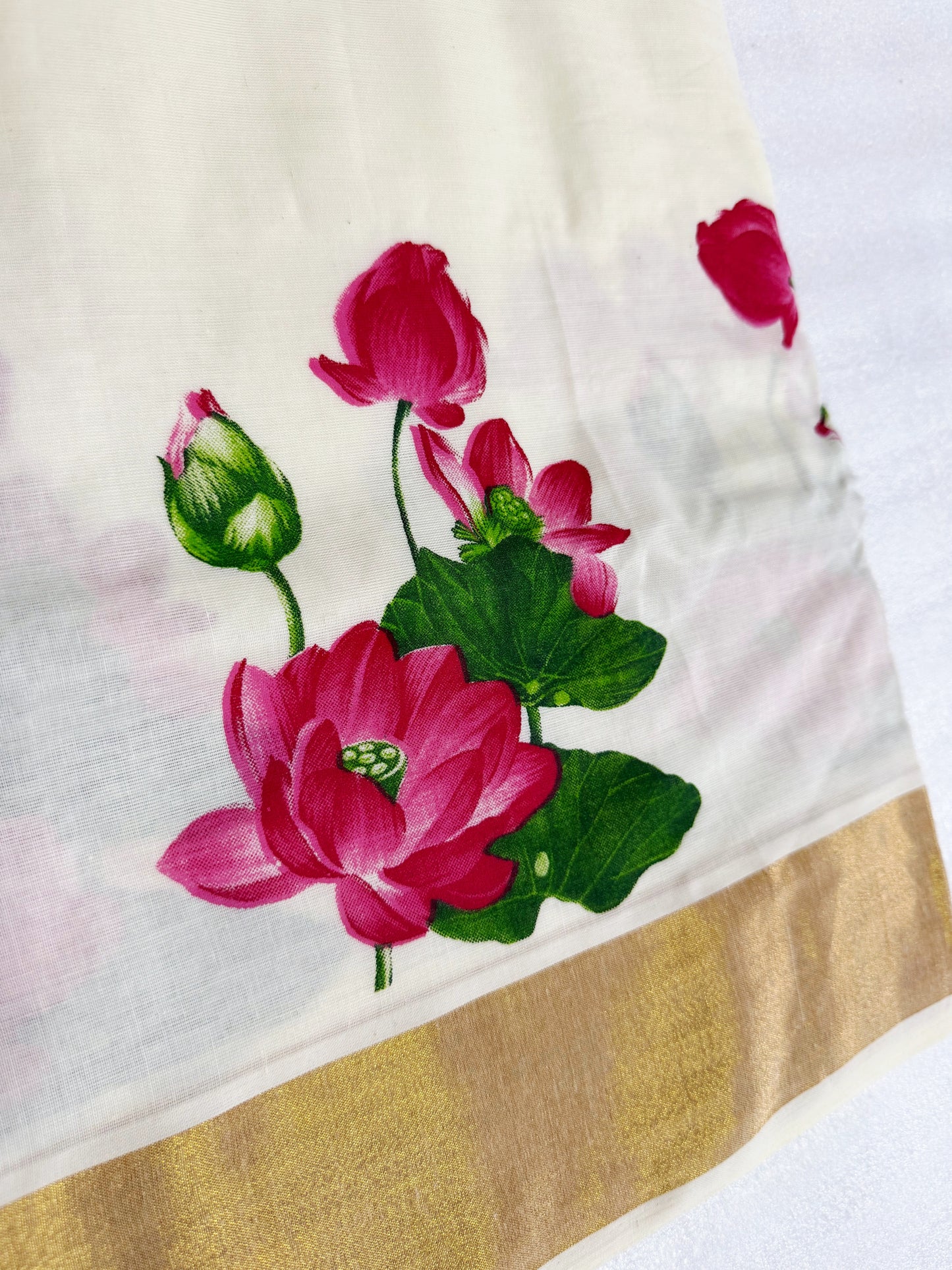 Lotus Onam set  saree