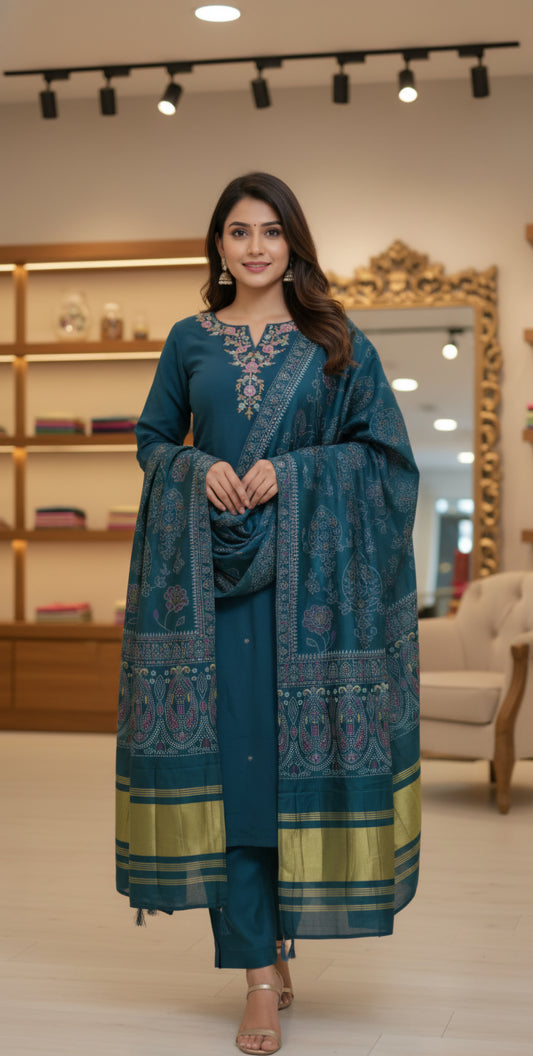 Plus size Silk three piece suit