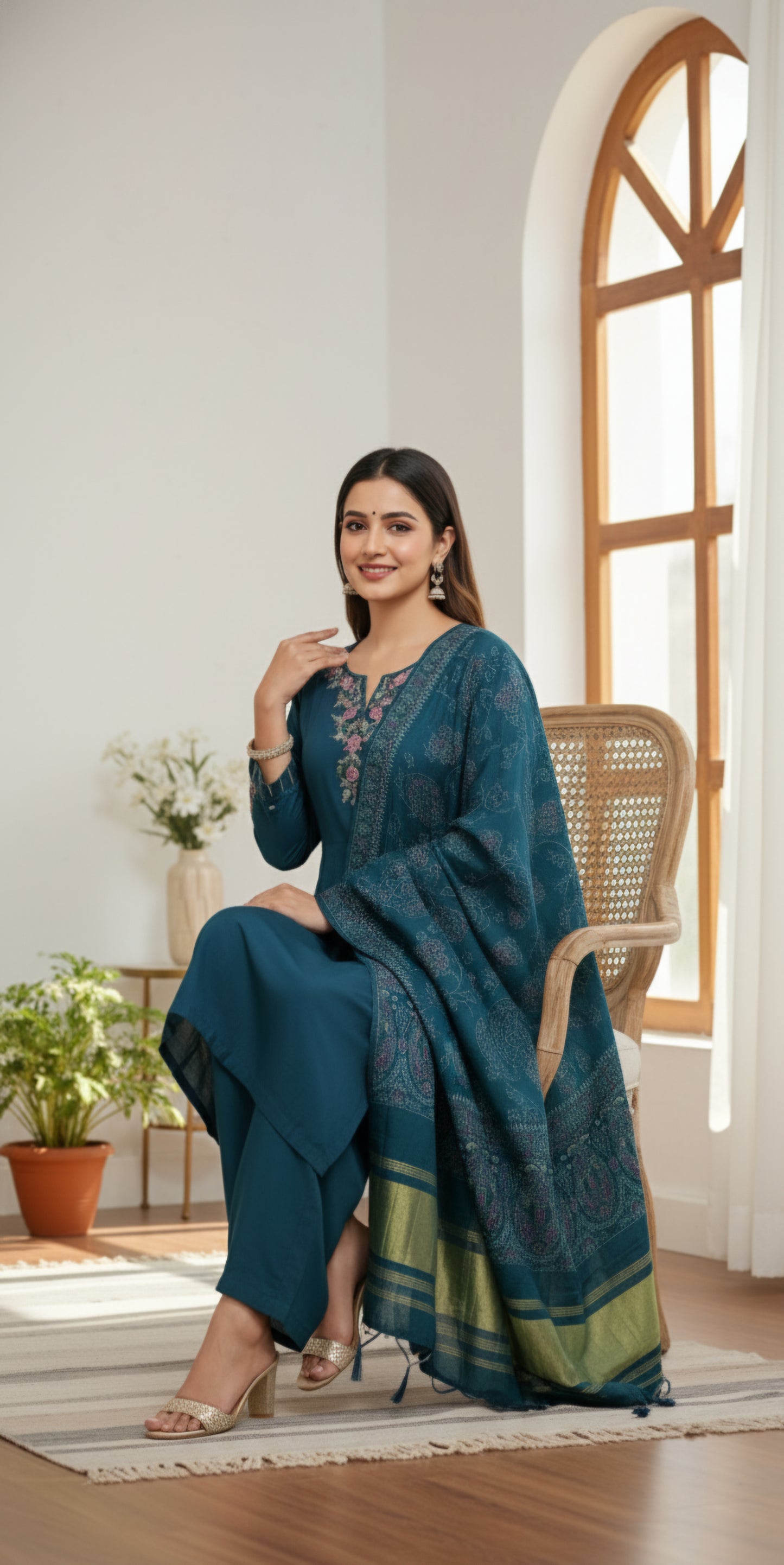 Plus size Silk three piece suit