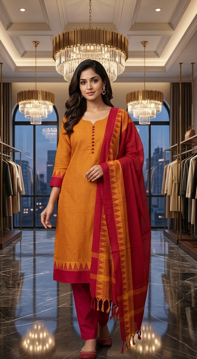 Pure cotton  ready to wear  three piece suit
